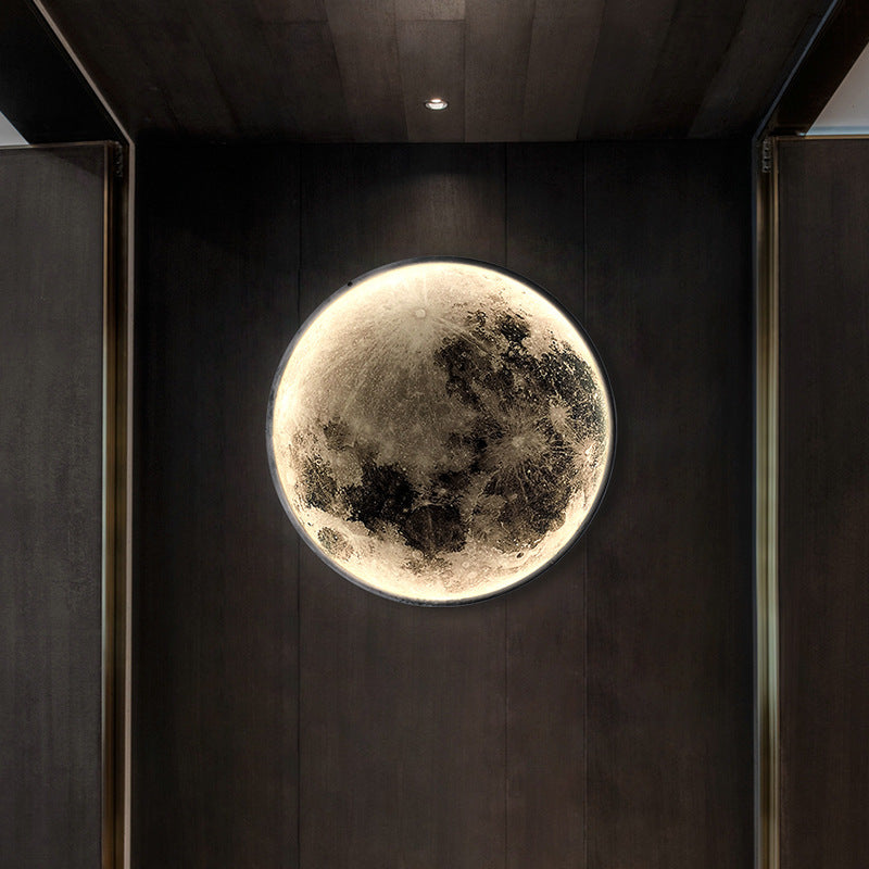 Moon LED Ceiling Lamp Dimmable Wall Ambient Light White Warm Light Children's Room Living Room Decorative 3D Design | Sansoti