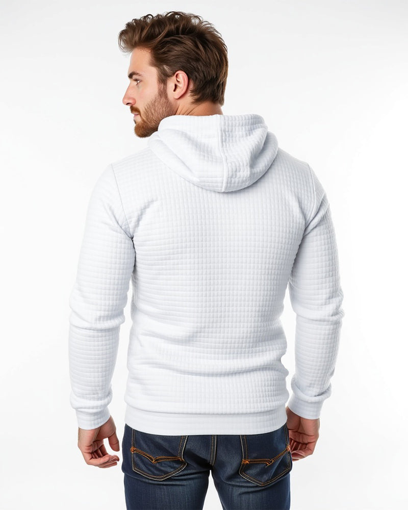 Strick-Hoodie mit strukturiertem Muster, Slim Fit, Kapuzenpullover für Herren und Damen, bequemes Sweatshirt | Sansoti