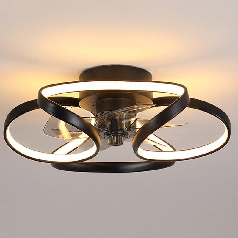 Deckenventilator im Blumendesign mit LED-Beleuchtung, 24 W, dimmbar, Fernbedienung, leise, 3 Geschwindigkeiten | Sansoti
