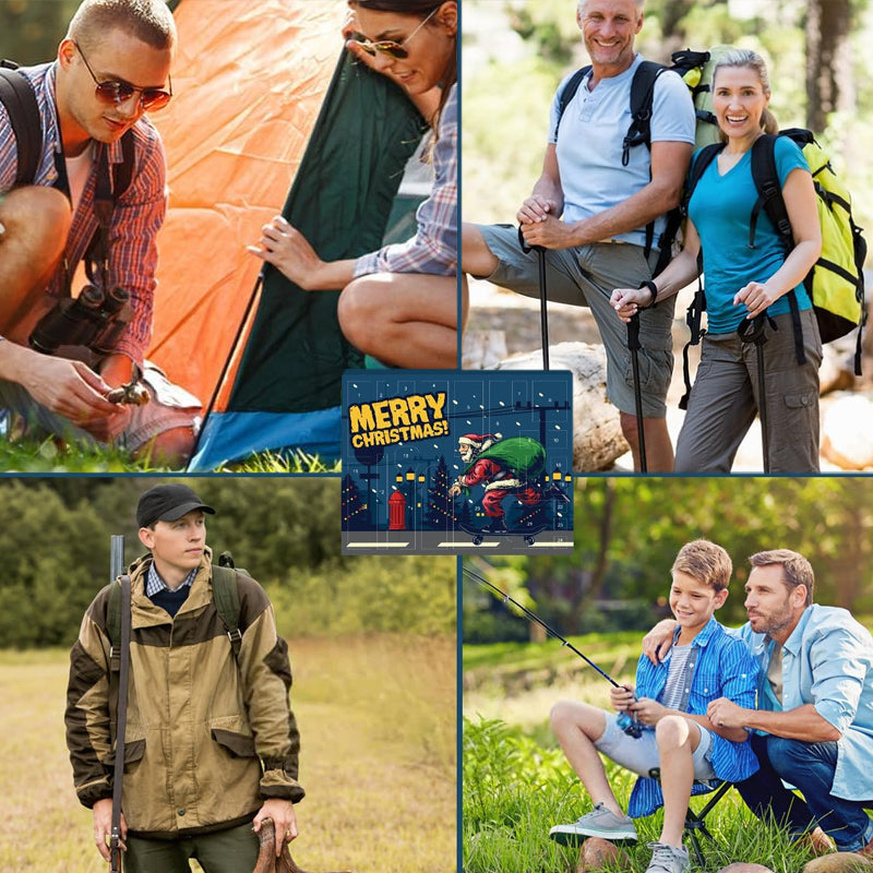Adventskalender met Overlevingsgereedschap 24 Vakjes Outdoor Camping Wandelen Survival Kit Kerst Decoratie | Sansoti