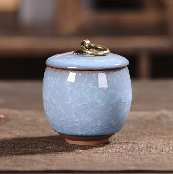 Ceramic Memorial Urn for Pets – Resting Place for Memories with Protective Lid and Timeless Design | Sansoti