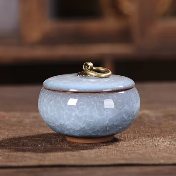 Ceramic Memorial Urn for Pets – Resting Place for Memories with Protective Lid and Timeless Design | Sansoti