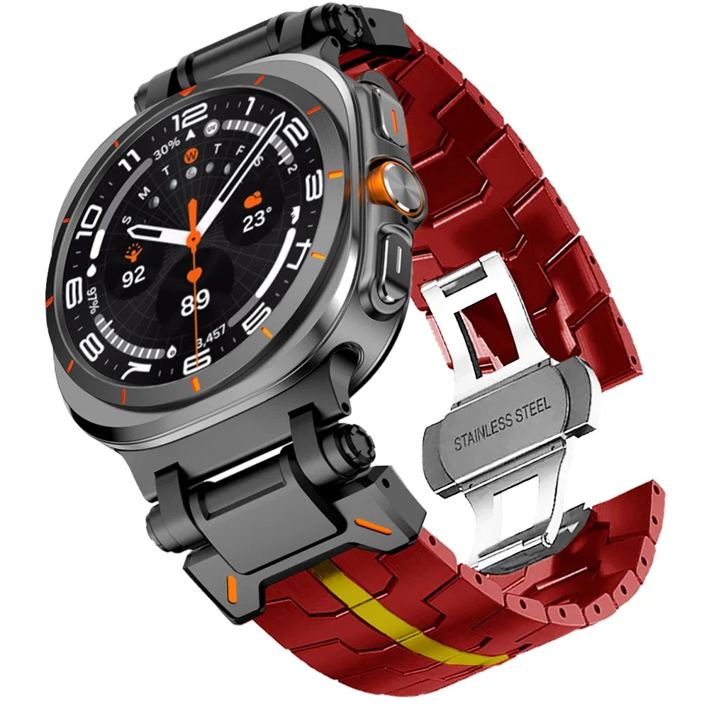 Polished Stainless Steel Smartwatch Link Band 40mm 44mm 46mm Adjustable Metal Watch Band Premium Quality | Sansoti