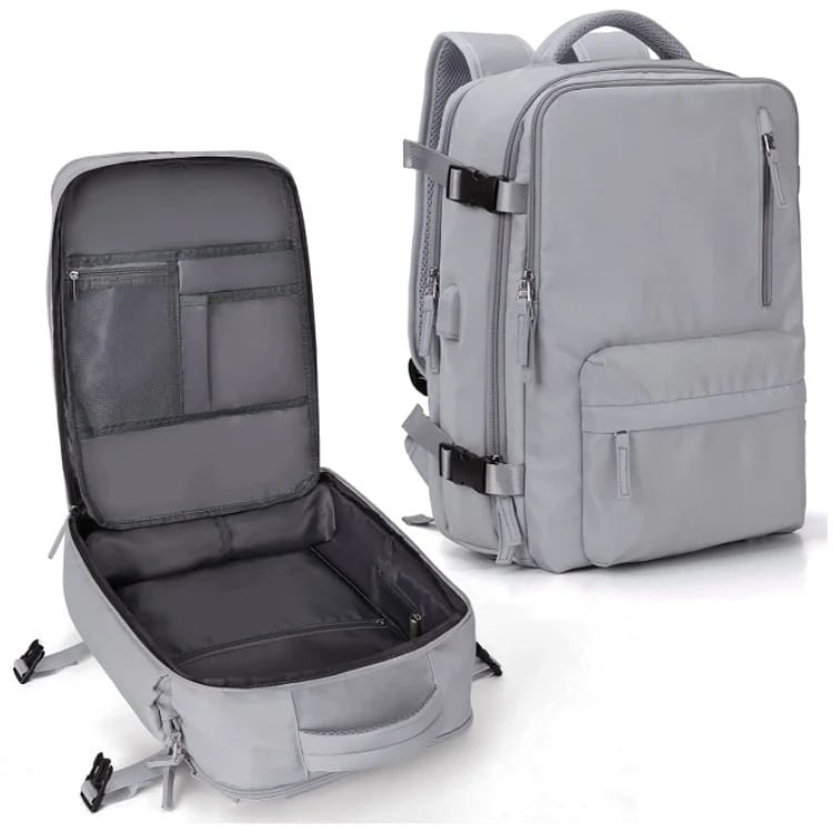 Wasserfeste Reisetasche mit USB-Ladeanschluss — Laptop-Rucksack 35L Nylon mit getrennten Fächern Nass & Trocken | Sansoti