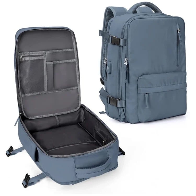 Wasserfeste Reisetasche mit USB-Ladeanschluss — Laptop-Rucksack 35L Nylon mit getrennten Fächern Nass & Trocken | Sansoti