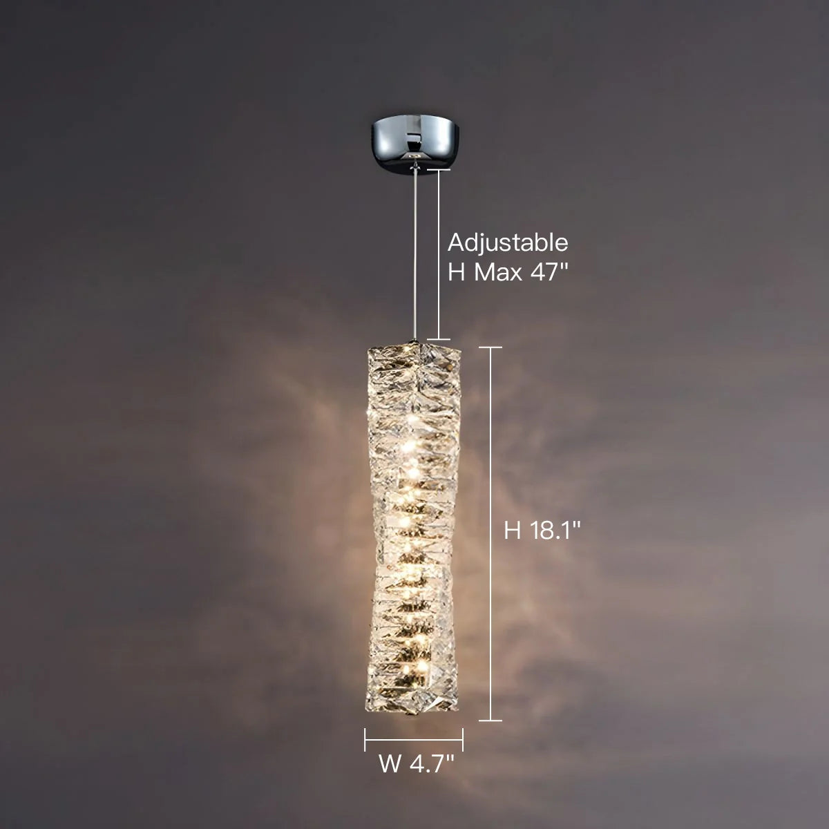 Lampa wisząca, kryształowe ułożone kostki lodu, LED, złoto i chrom, lampa nastrojowa, bar, jadalnia, nowoczesna | Sansoti