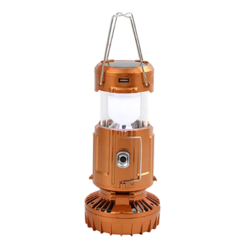 Solar-Powered Lantern with Fan Rechargeable LED Outdoor Lamp Camping Cooling Hanging Hook Outdoor Lighting | Sansoti