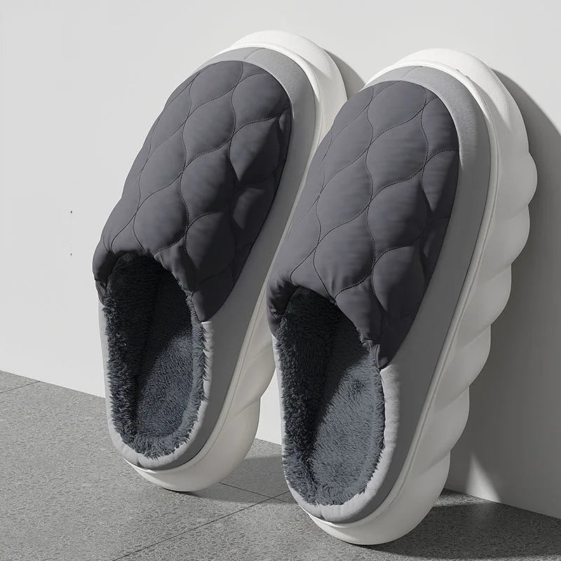 Waterdichte Pantoffels Heren Gevoerd Winterschoenen Antislip Binnenschoenen Warm Huis Comfortabel Indoor | Sansoti