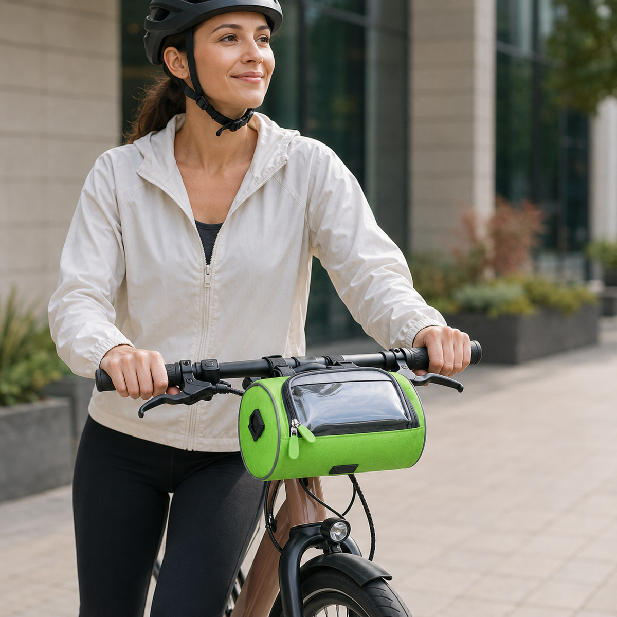 Stuurtas fiets met telefoonvenster waterdicht zwart blauw touchscreen bescherming veilig fietsen onderweg | Sansoti