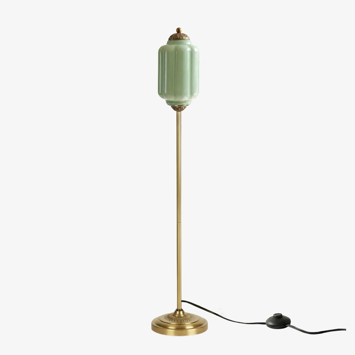 Decoratieve Glazen Pompoen Vloerlamp Retro Organische Stijl Woonkamer Staande Lamp | Sansoti
