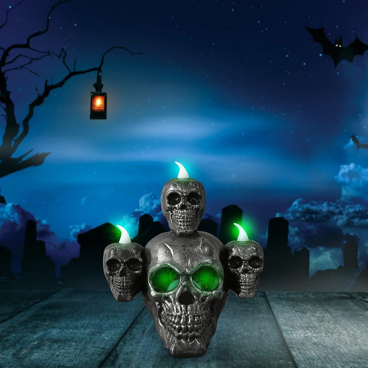 LED Schedellamp Decoratie Halloween Feest Batterij Sfeerverlichting Griezelig Thema Tafellamp Sfeerlicht | Sansoti