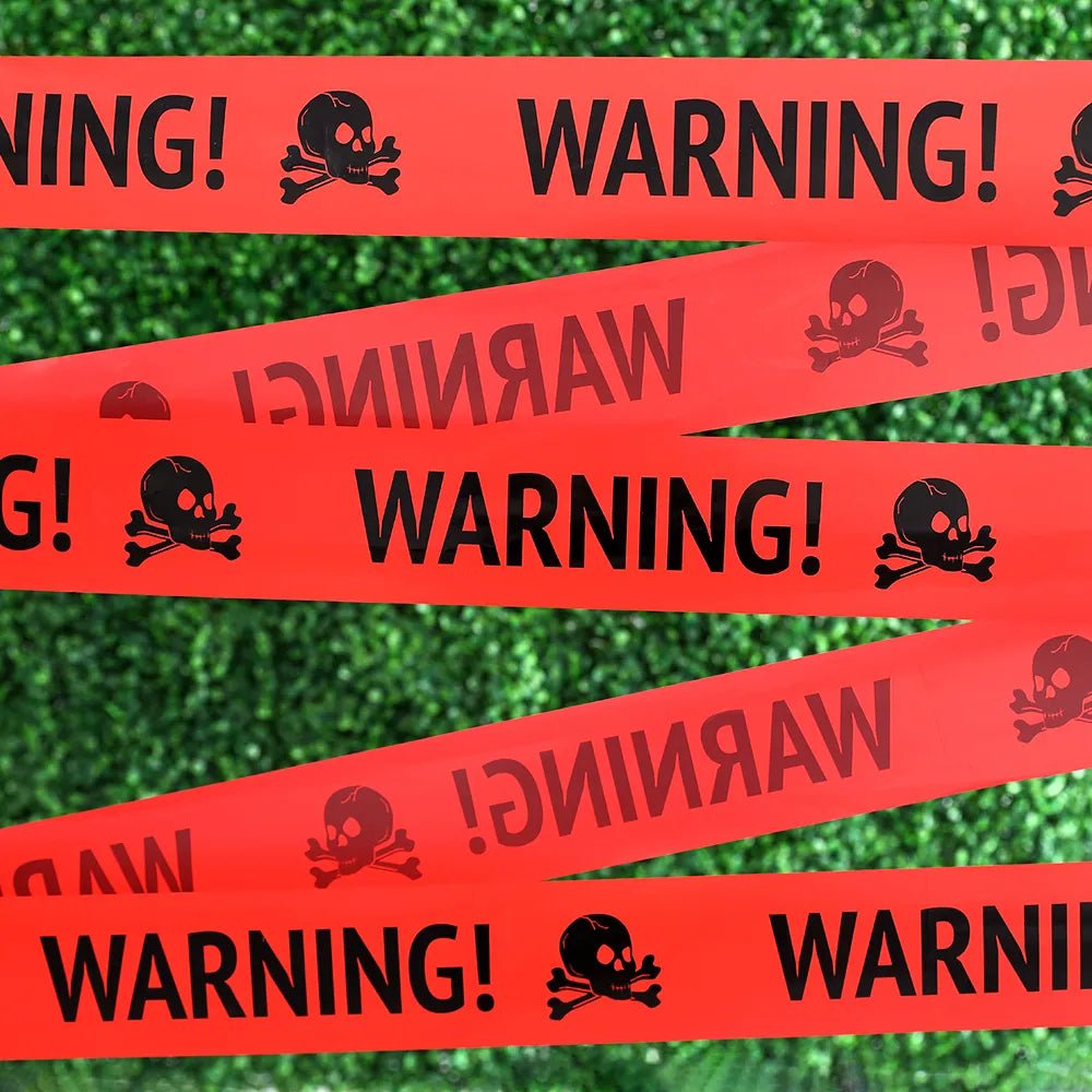 Halloween Barrier Tape with Skull Motif – Spooky Decorative Warning Tape for Parties and Themed Events | Sansoti
