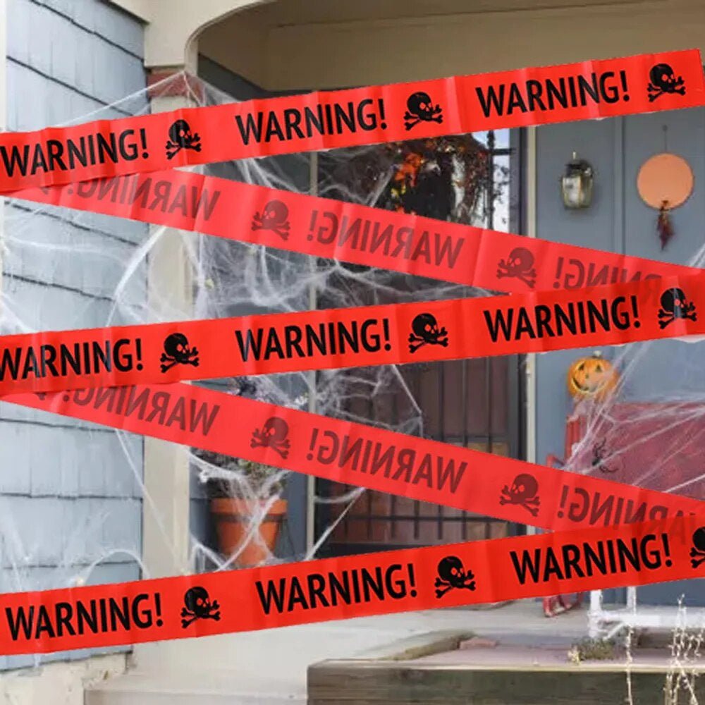 Halloween Barrier Tape with Skull Motif – Spooky Decorative Warning Tape for Parties and Themed Events | Sansoti