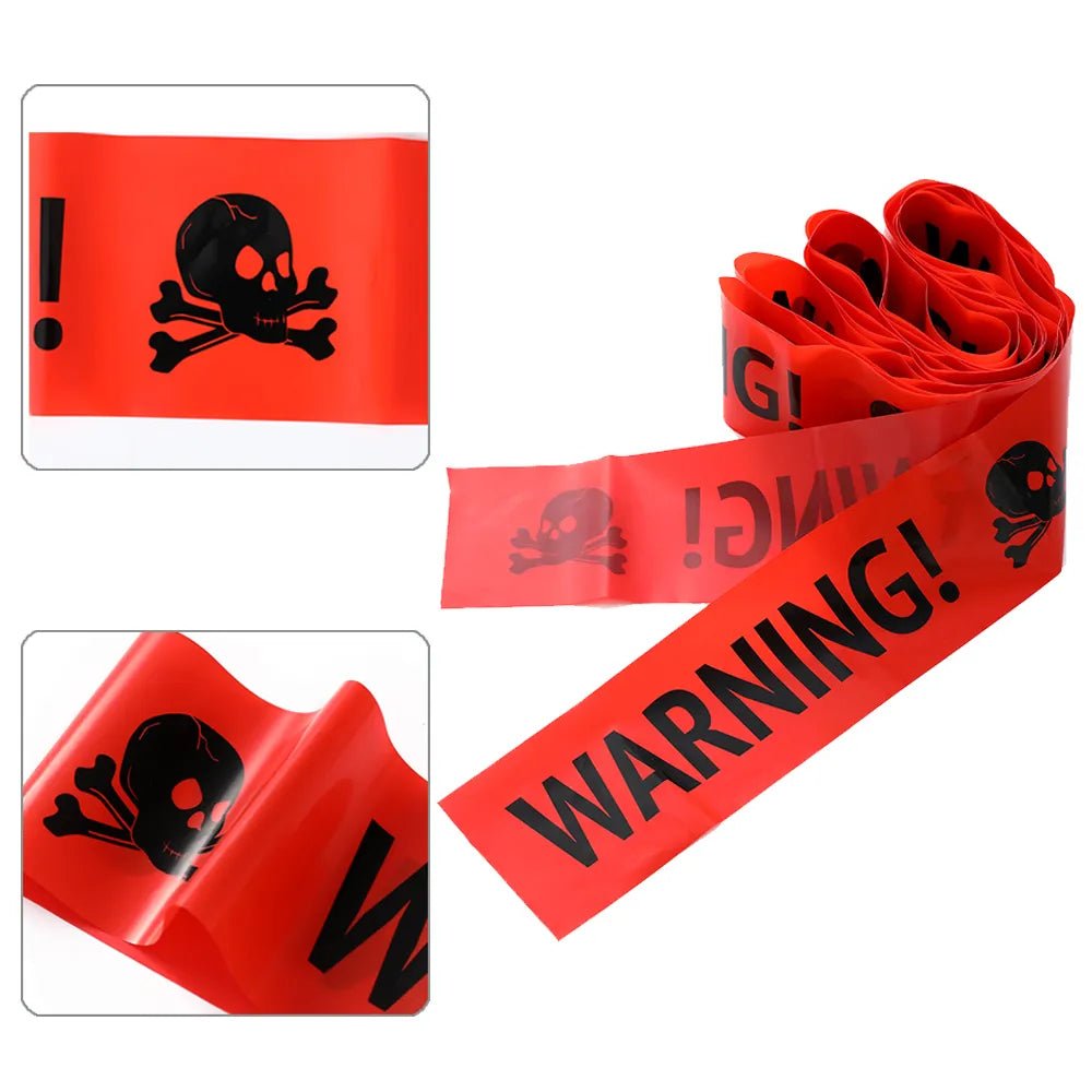 Halloween Barrier Tape with Skull Motif – Spooky Decorative Warning Tape for Parties and Themed Events | Sansoti