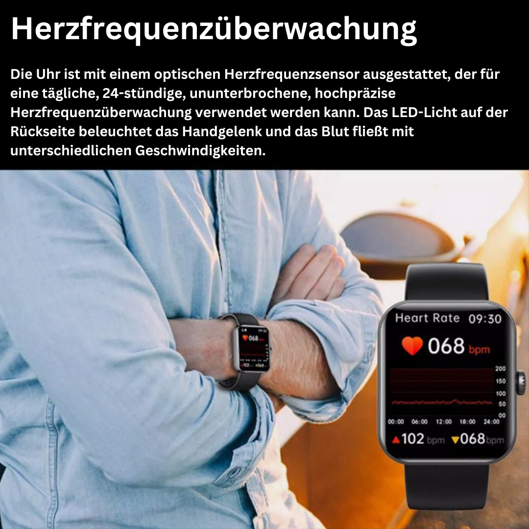 Smartwatch Glucosemeter Non-invasief Bloedsuiker Hartslagmeter Bloeddruk Zuurstofmeting Slaapmonitor | Sansoti