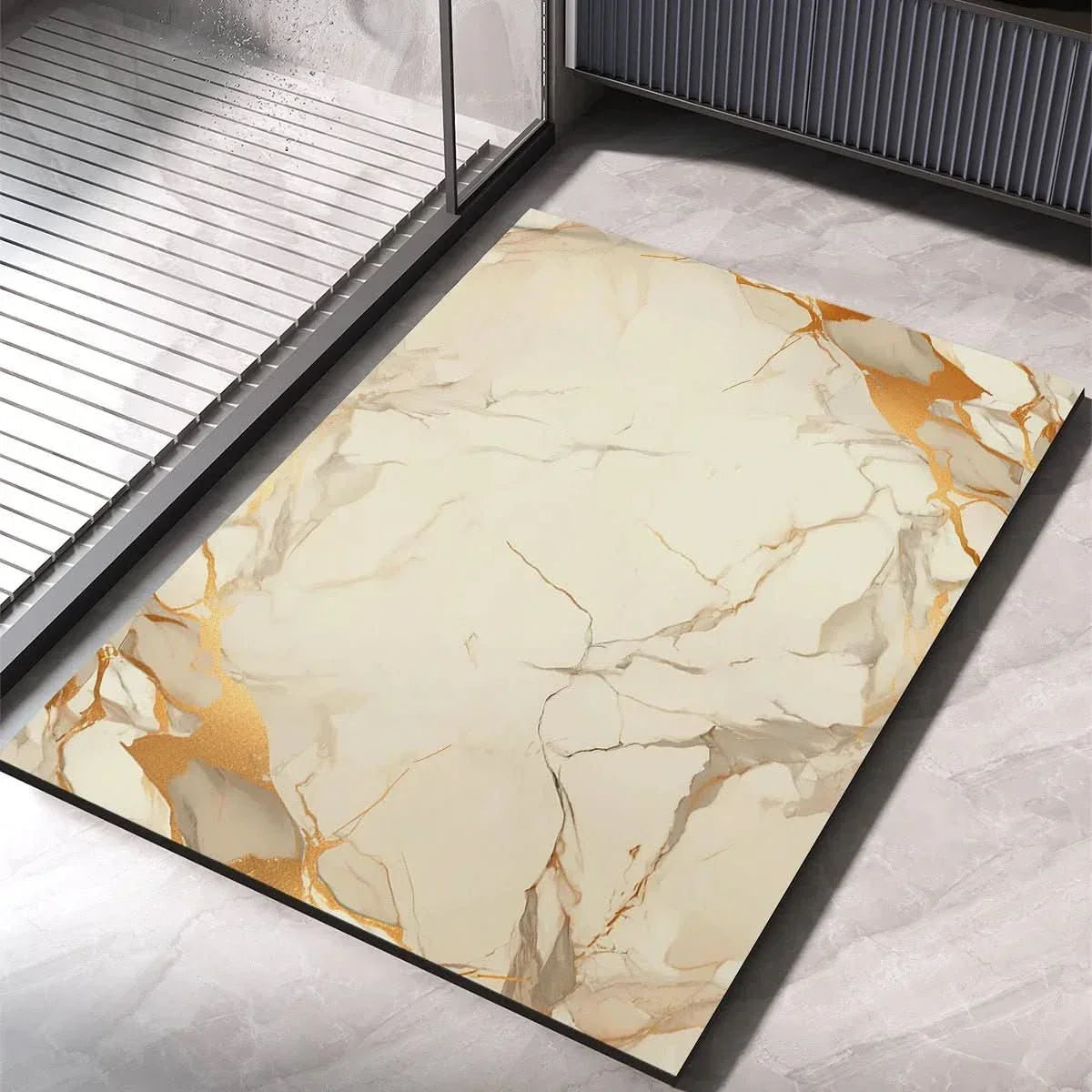 Diatomeeënaarde Badmat Sneldrogend Antislip Absorberend Modern Design voor Douche en Badkamer Wellness | Sansoti