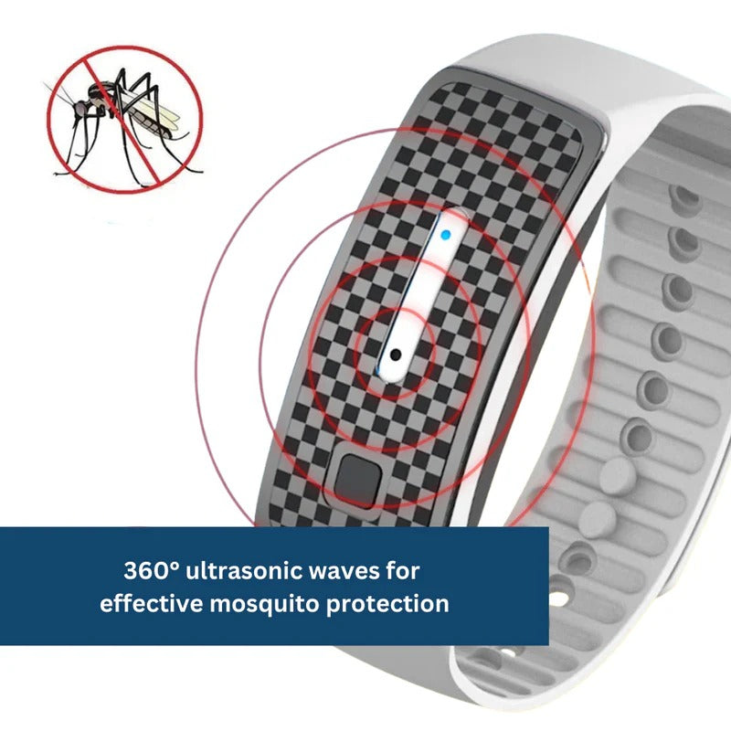 Ultrasonic Anti-Mosquito Bracelet Rechargeable Waterproof Adjustable Outdoor Camping Hiking | Sansoti