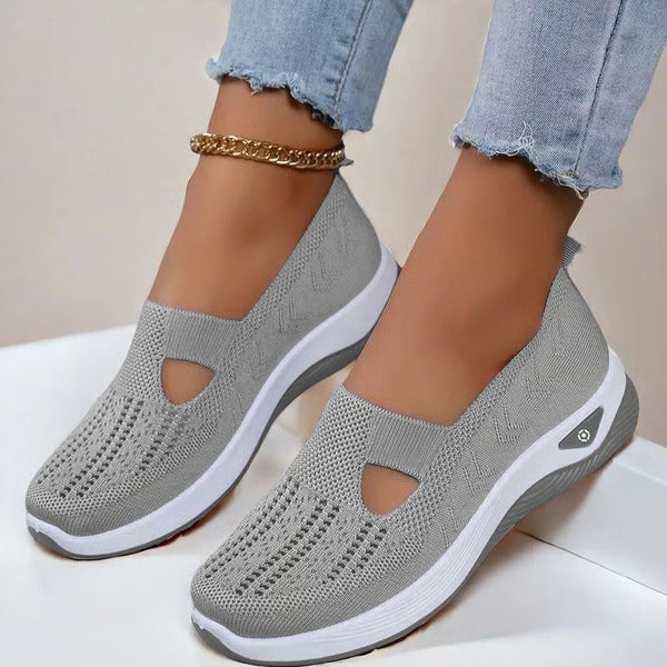 Ademende Damesschoenen met Zachte Zool Antislip Grip Comfort voor Ouderen Dagelijks Wandelen Vrije Tijd | Sansoti