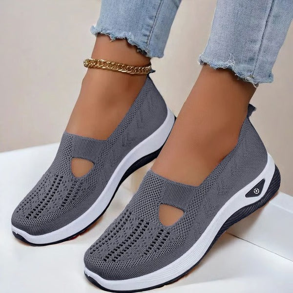 Ademende Damesschoenen met Zachte Zool Antislip Grip Comfort voor Ouderen Dagelijks Wandelen Vrije Tijd | Sansoti
