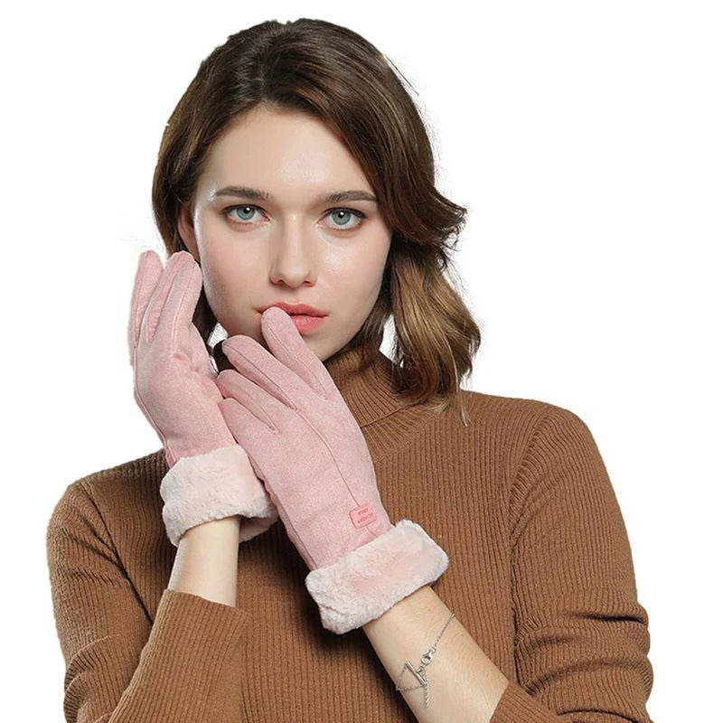 Touchscreen-Winterhandschuhe für Damen – winddicht und warm, mit Wollfutter für die Smartphone-Nutzung | Sansoti