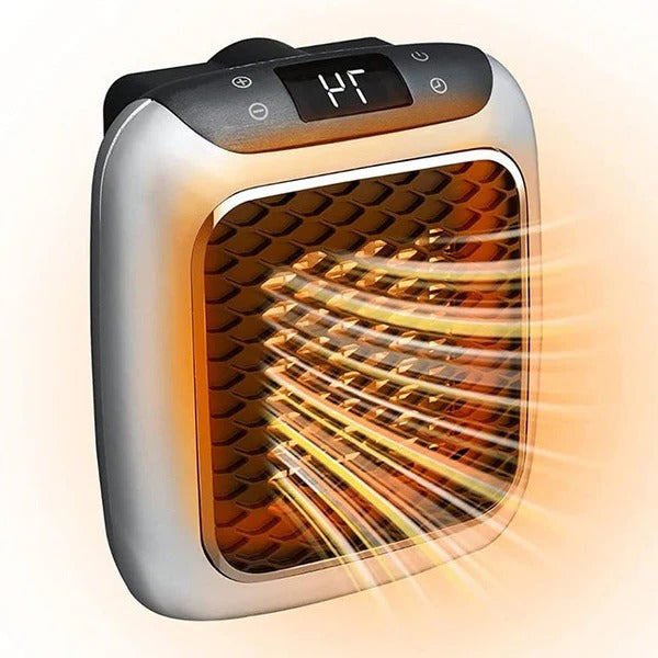 Compacte Keramische Kachel Elektrisch 800W Plug-in Stopcontact Verwarming voor Slaapkamer en Kantoor Grijs | Sansoti