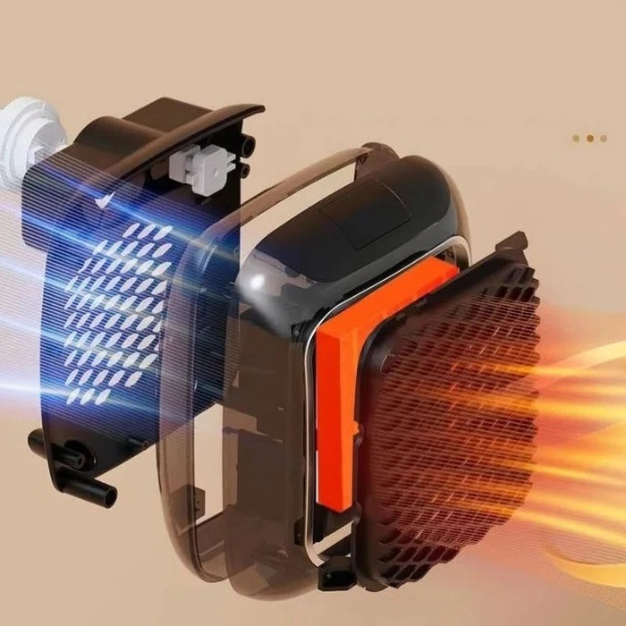 Compacte Keramische Kachel Elektrisch 800W Plug-in Stopcontact Verwarming voor Slaapkamer en Kantoor Grijs | Sansoti