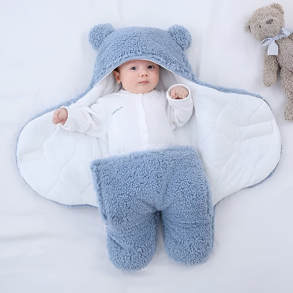 Babydecke Weiche Fleece-Wickeldecke für Neugeborene 70x84cm Blau Rosa Weiß Braun Wiegendecke Kinderzimmer | Sansoti