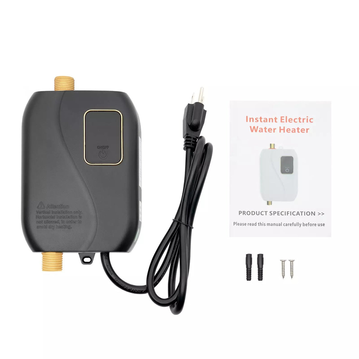 Electric Tankless Water Heater Compact Wall-Mounted Adjustable Temperature LED Display Energy-Efficient | Sansoti