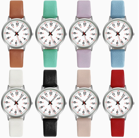 Montre professionnelle pour le personnel soignant, étanche, avec trotteuse et bracelet en silicone, pour le personnel médical et infirmier | Sansoti