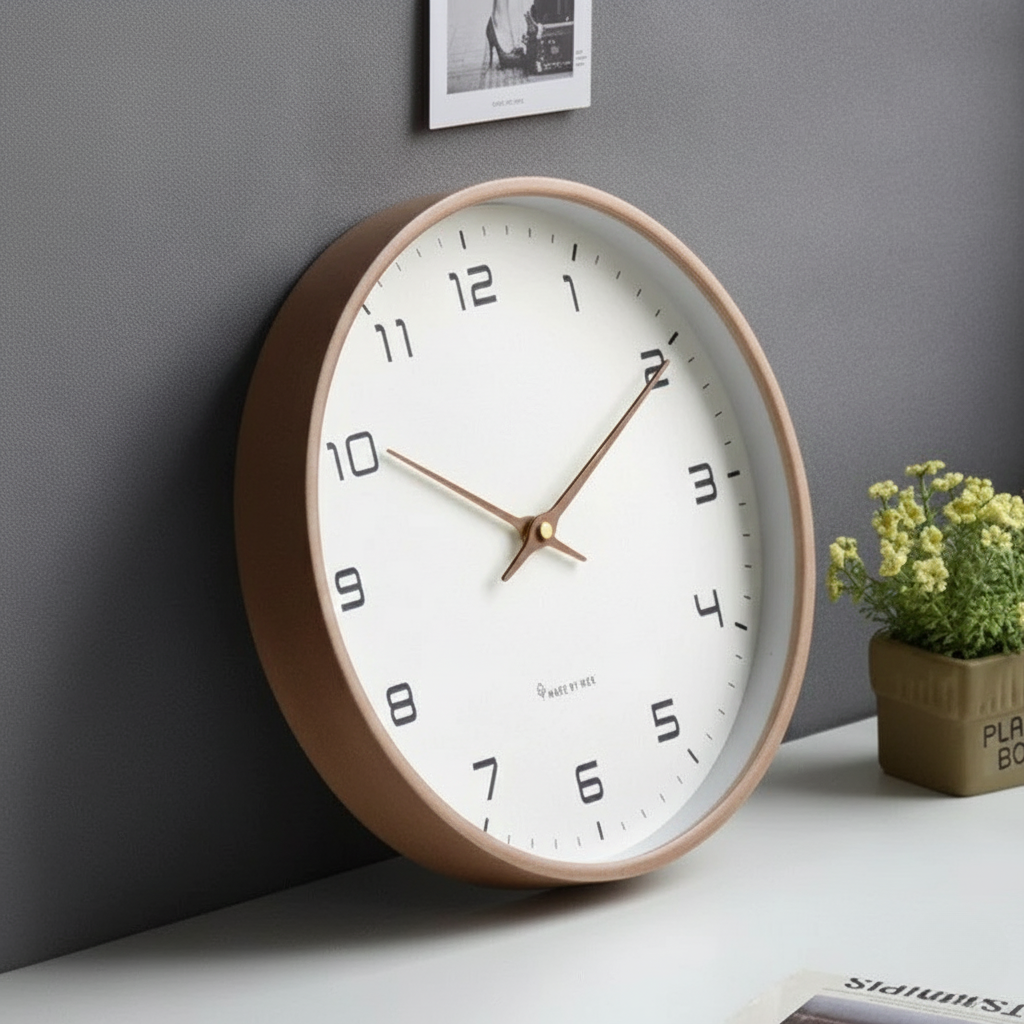 Skandinavische Holzwanduhr – Flüsterleises Uhrwerk · Minimalistische Uhr · Natürliche Akzente für Wohnzimmer, Schlafzimmer, Arbeitszimmer · Stilvolle Zeitmessung · Schlichtes Design | Sansoti
