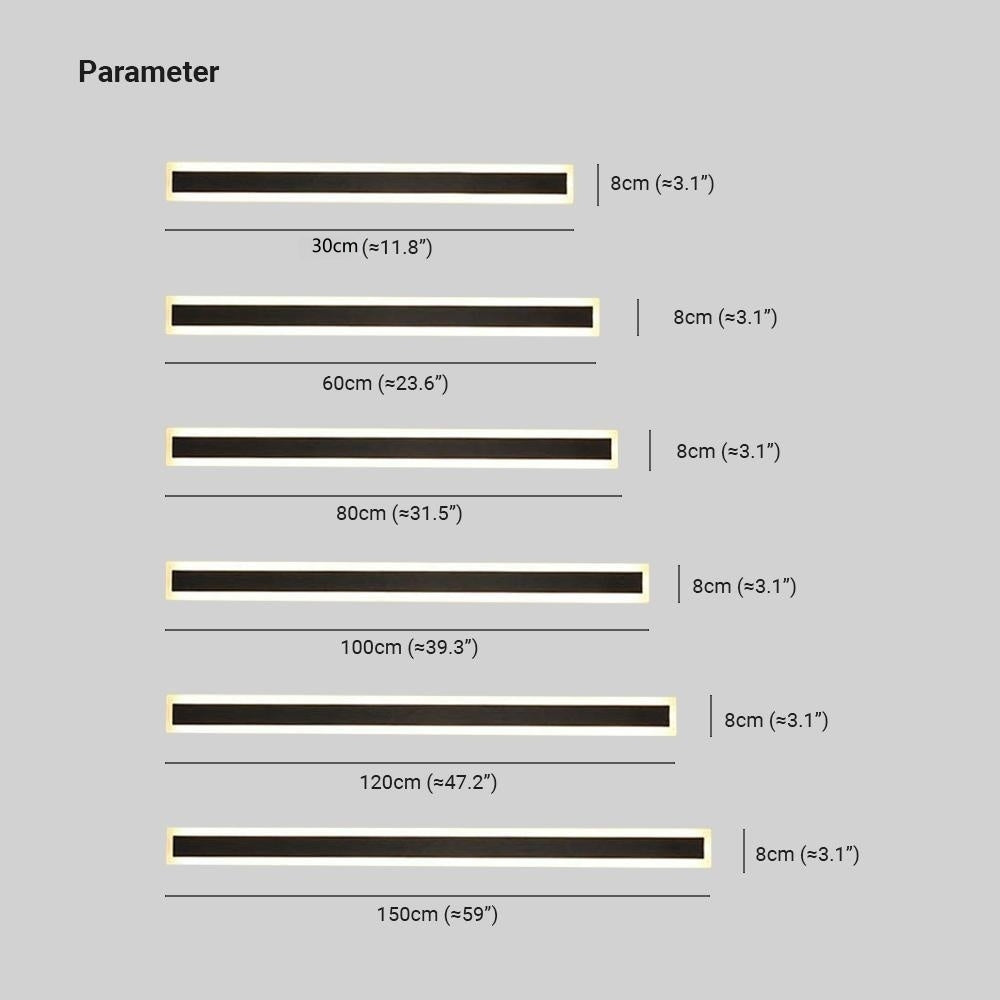 Lámpara de pared exterior LED lineal, negra, acrílico, IP65, regulable, jardín, fachada, moderna | Sansoti