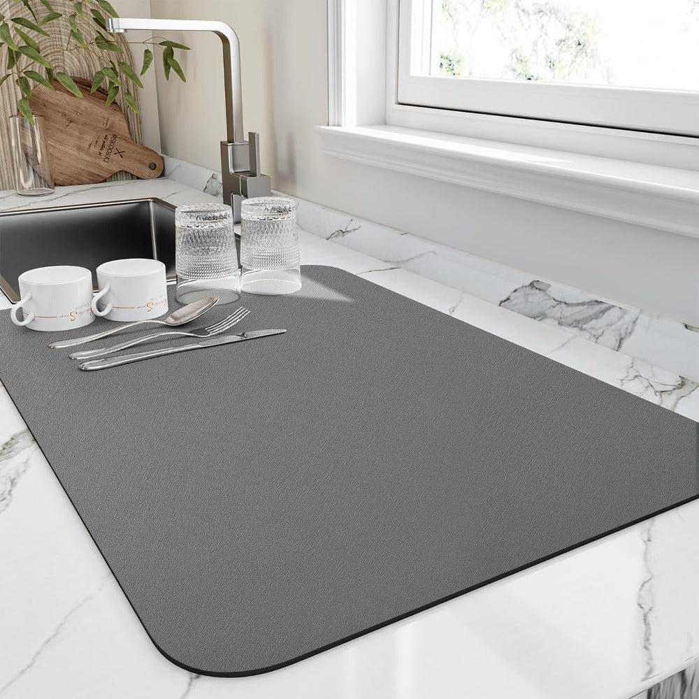 Diatomiet Afdruipmat Keuken Sneldrogend Absorberend Werkbladonderzetter Vaatwerk 40x50 50x60 cm Natuursteen | Sansoti
