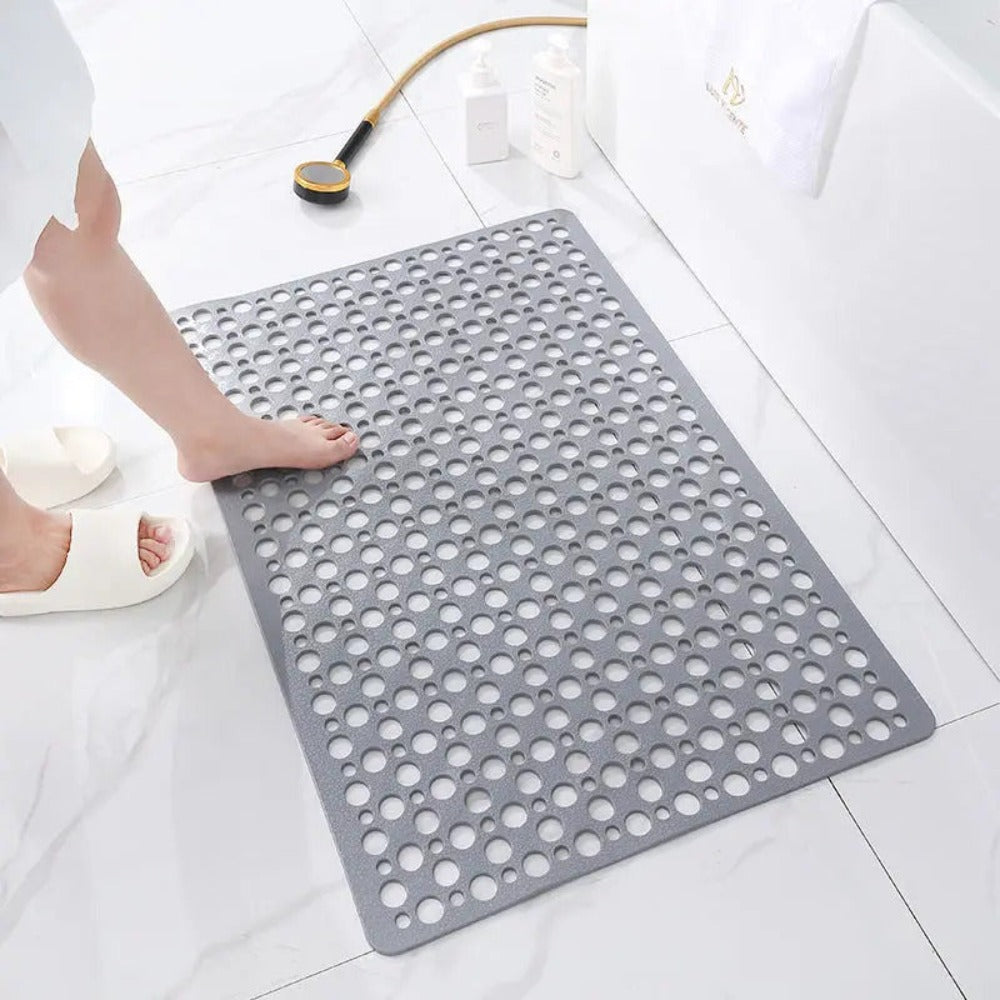 Tapis de douche antidérapant avec ventouses - Tapis de bain antibactérien en TPE - Séchage rapide & sécurité pour douche et baignoire | Sansoti