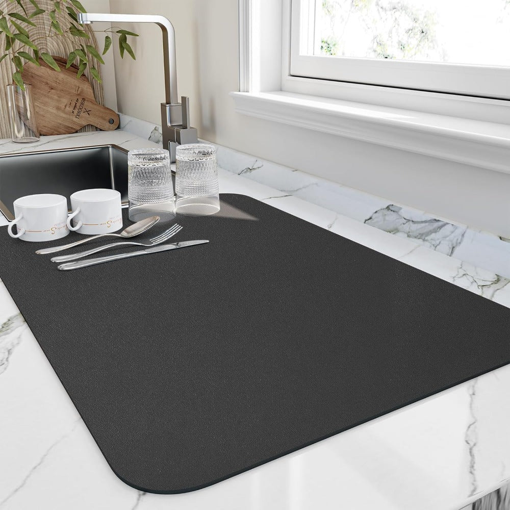 Diatomiet Afdruipmat Keuken Sneldrogend Absorberend Werkbladonderzetter Vaatwerk 40x50 50x60 cm Natuursteen | Sansoti