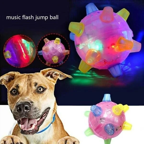 Interactive LED Light Bouncing Ball for Dogs – Exercise, Brain Training Toy, Thermoplastic Rubber | Sansoti
