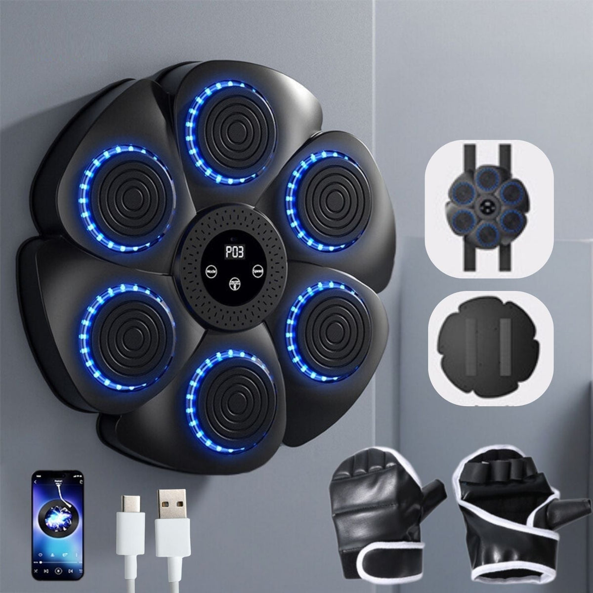 Interactive Smart Boxing Machine with Bluetooth Music for Home Cardio Strength Reflex Training Fitness | Sansoti