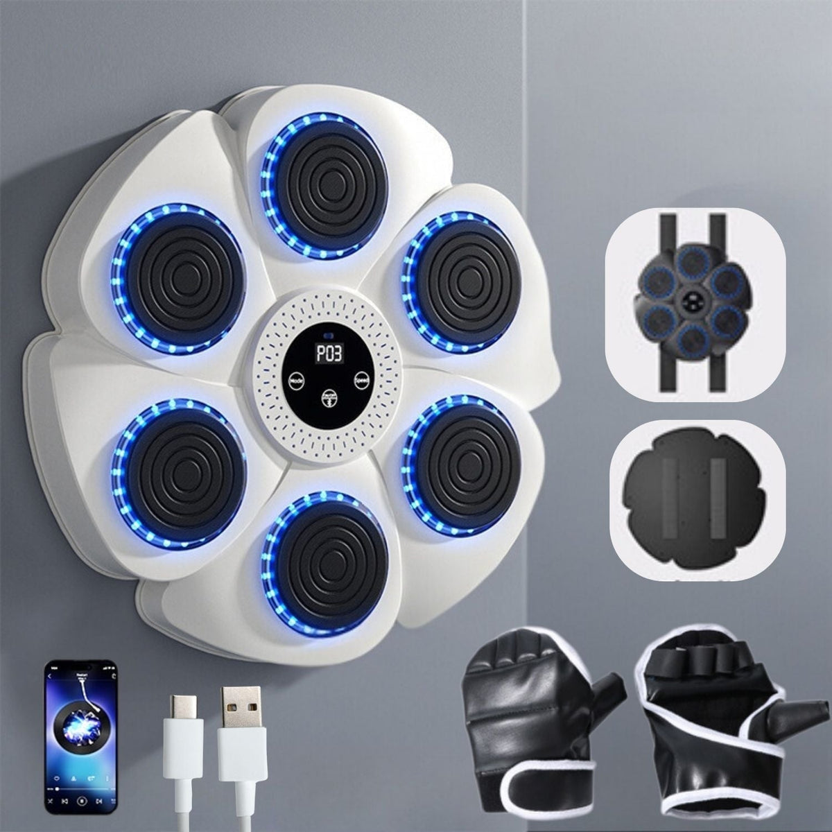 Interactive Smart Boxing Machine with Bluetooth Music for Home Cardio Strength Reflex Training Fitness | Sansoti