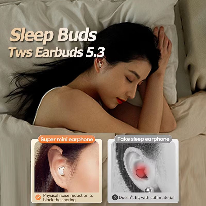 Wireless Sleep Earbuds Silicone Bluetooth Noise Reduction Comfortable for Side Sleepers White Purple Black | Sansoti