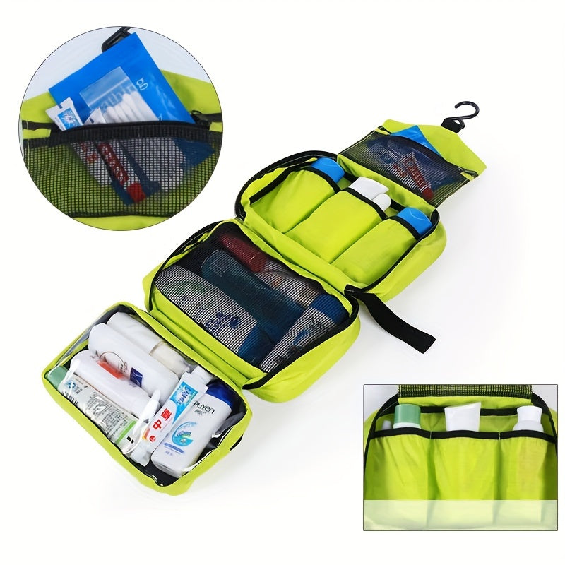 Trousse de toilette de voyage suspendue avec compartiments pour cosmétiques, soins et maquillage, rangement et organisation de la salle de bains en voyage | Sansoti