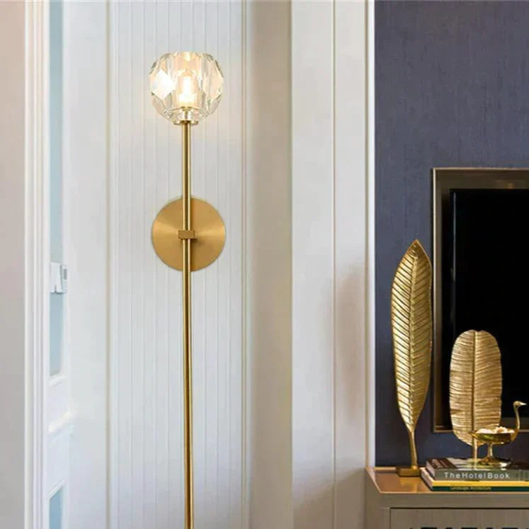 Crystal Wall Light Copper Warm White Light Modern Lighting Living Room Bedroom Hallway Decorative Ambient | Sansoti