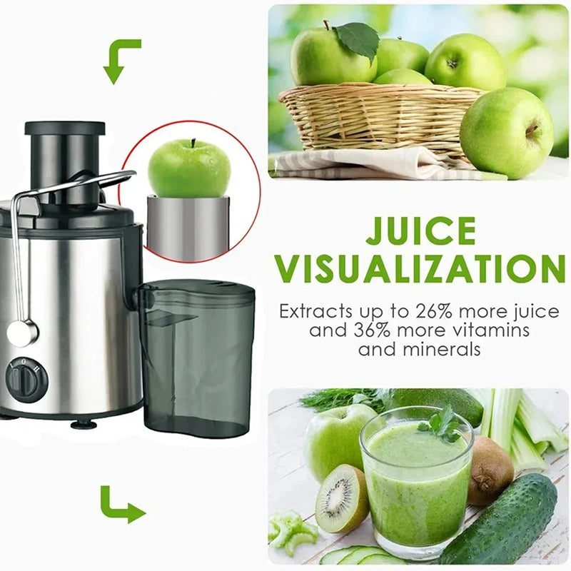 Zentrifugal-Entsafter 800W mit breiter Einfüllöffnung für frisches Obst- und Gemüsesaft zu Hause in der Küche gesund | Sansoti