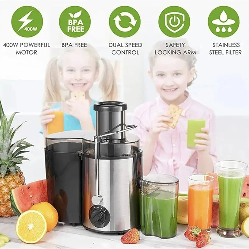 Zentrifugal-Entsafter 800W mit breiter Einfüllöffnung für frisches Obst- und Gemüsesaft zu Hause in der Küche gesund | Sansoti