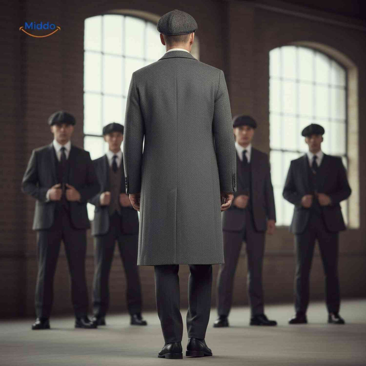 Langer Herrenmantel 100 % Wolle, gefüttert, Schwarz Grau, Wintermantel, klassischer Schnitt, stilvolle Herrenbekleidung | Sansoti