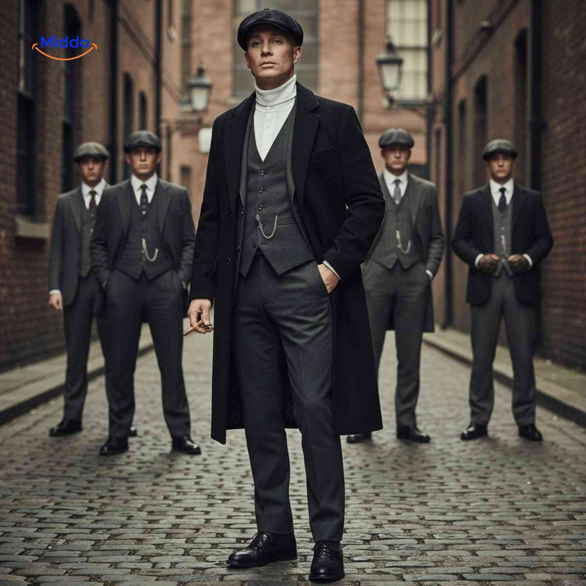 Langer Herrenmantel 100 % Wolle, gefüttert, Schwarz Grau, Wintermantel, klassischer Schnitt, stilvolle Herrenbekleidung | Sansoti