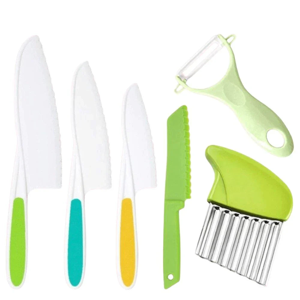 Children's Kitchen Set With Safe Knives And Cutting Tools For Cooking Together | Sansoti