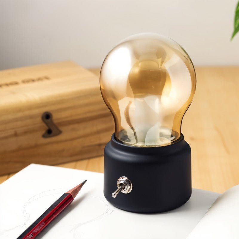 Lampe de table vintage avec recharge USB et lumière chaleureuse d’ambiance | Sansoti