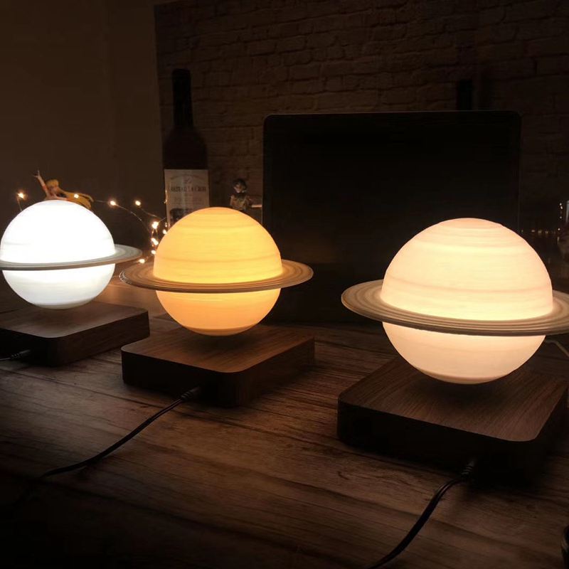 Schwebende Saturn-Lampe mit magnetischer Basis und Beleuchtung 15 cm für Raumfahrtliebhaber | Sansoti