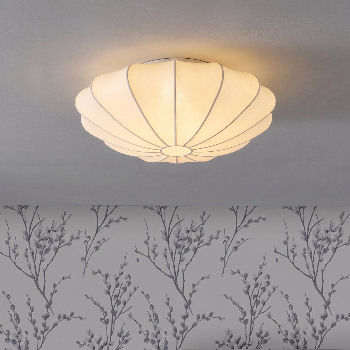 Plafondlamp Cocon Zijdevezel Warm Wit Sfeerverlichting Woonkamer Slaapkamer Eetkamer Ontspanning Design | Sansoti