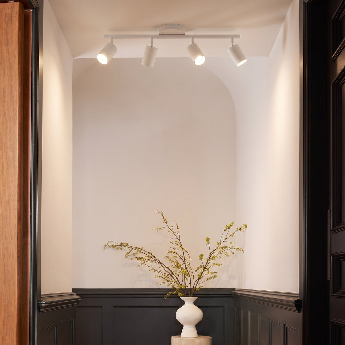 Verstelbare plafondspot 4-lichts zwart wit aluminium GU10 fitting woonkamer keuken spotverlichting modern | Sansoti