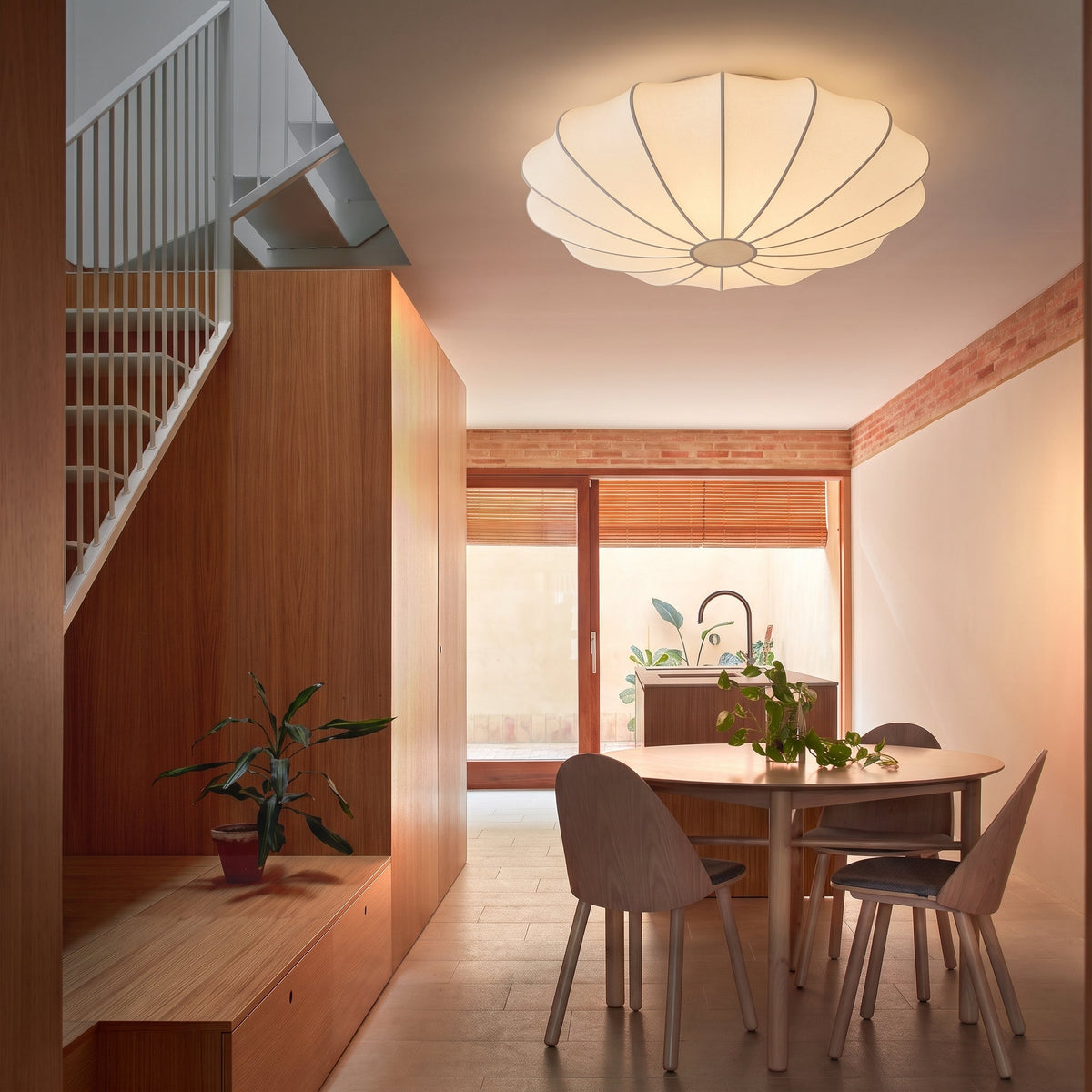 Plafondlamp Cocon Zijdevezel Warm Wit Sfeerverlichting Woonkamer Slaapkamer Eetkamer Ontspanning Design | Sansoti
